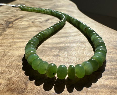 Natural Nephrite Jade Siberian Small Abacus Unstrung Beads, 16.5"