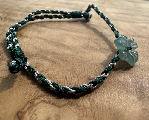 Natural Small Guatemalan Jadeite Jade Flower Bracelet