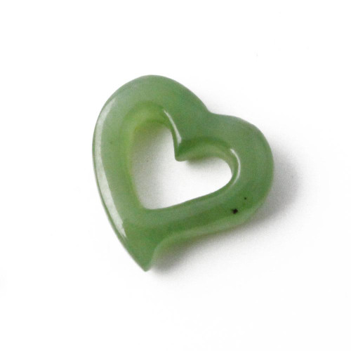 Natural Jade Heart Charm 13mm