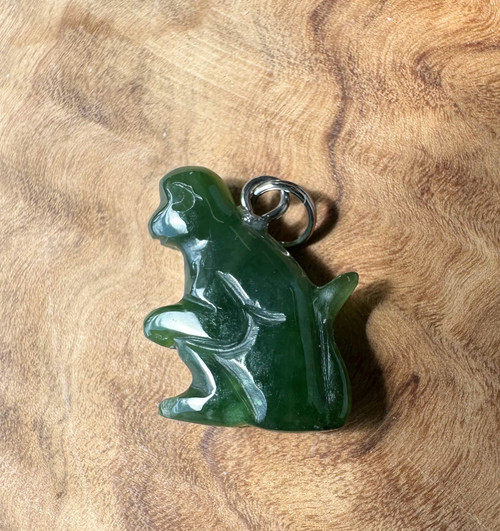 Natural Canadian Jade Monkey Charm - 18mm