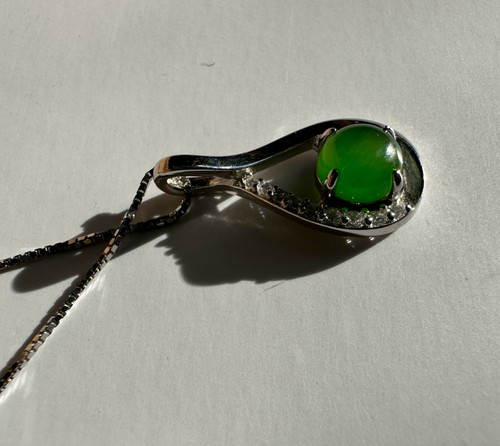 Natural Nephrite Jade Silver Pendant Infinity - 152 6mm