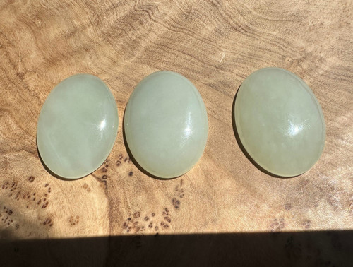 Natural Korean White Jade Oval Cabochon - 22x30mm - Sold Individually