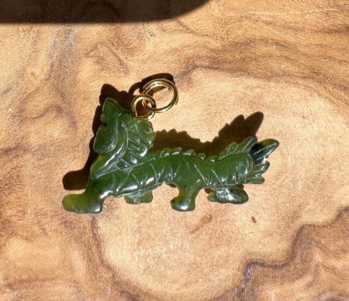 Natural Canadian Nephrite Jade Dragon - 28mm Sold Individually Figurine