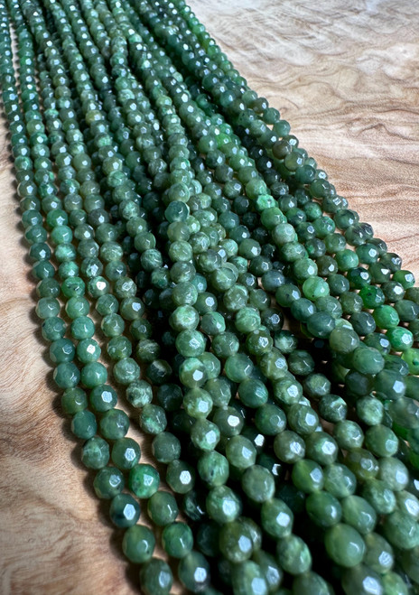 Natural Jade Low Grade Faceted 4mm unstrung beads