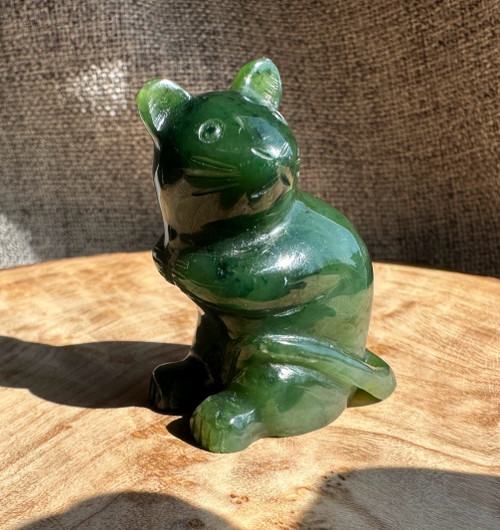 Natural Canadian Nephrite Jade Mouse - 1.5" Figurine