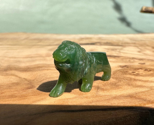 Natural Nephrite Jade Lion - 1" Figurine