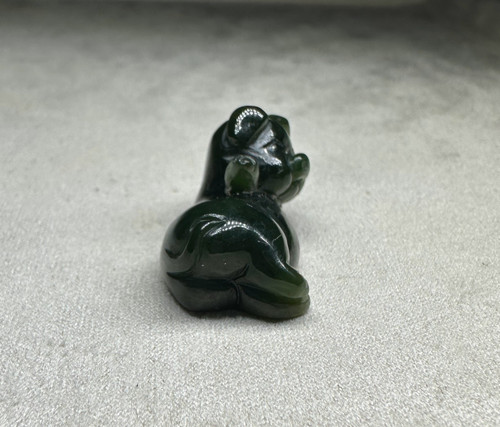 Natural Nephrite Jade Pig, Lounging Figurine 1"