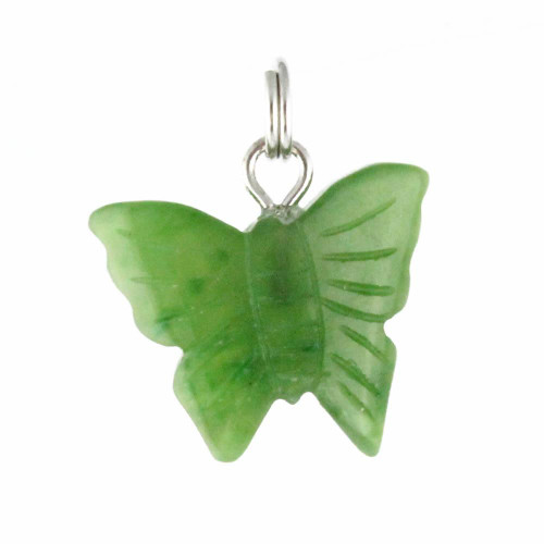 Natural Jade Butterfly Charm 15mm