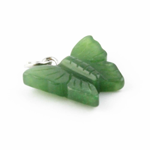 Natural Jade Butterfly Charm 15mm