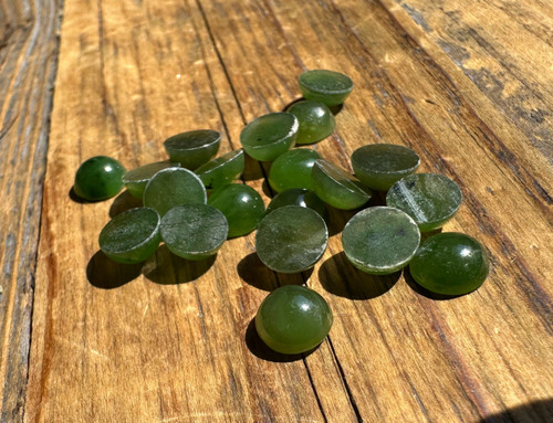 Natural 20pcs 7mm Round Nephrite Jade Cabochons - sold as a lot