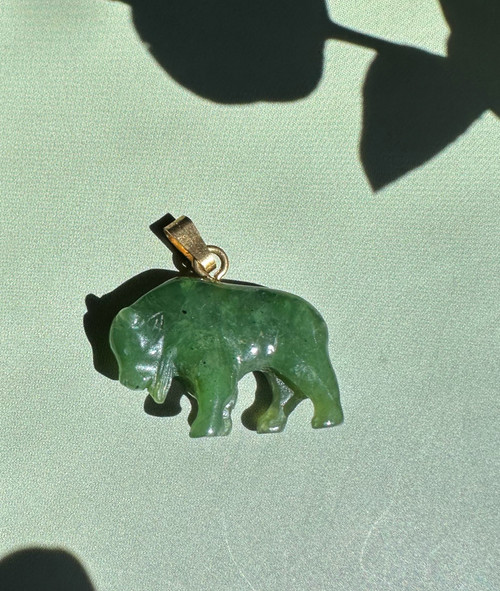 Natural Canadian Jade Bison Charm - 21mm