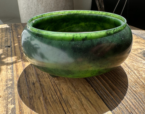 Natural Nephrite Jade Incense Burner 3.5"