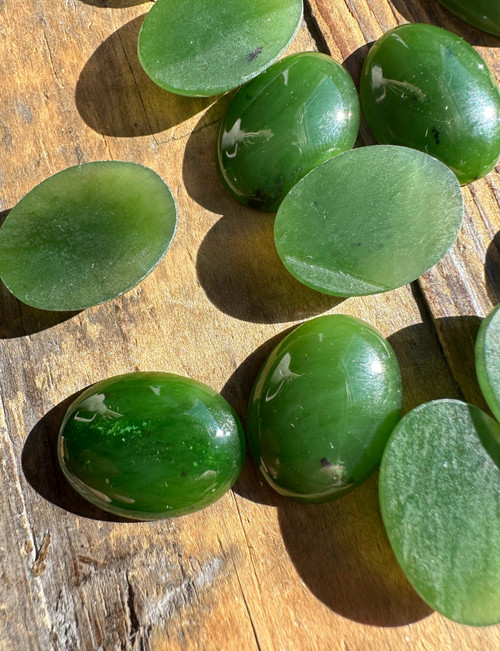 Natural Canadian Nephrite Jade Oval Cabochon 15x20mm - Sold Individually