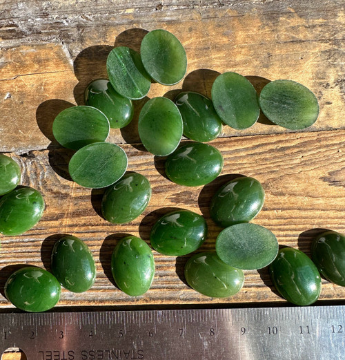Natural Canadian Nephrite Jade Oval Cabochon 15x20mm - Sold Individually