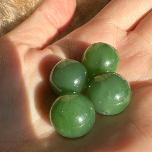 Natural 14mm Siberian Nephrite Jade Bead - Sold Individually