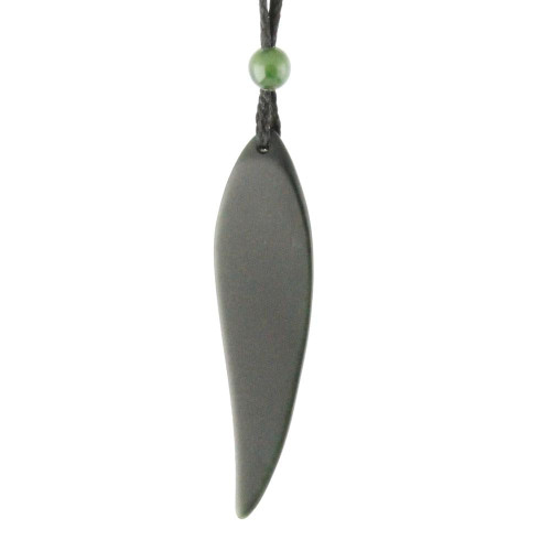 Natural Jade Leaf Pendant 11.5x43mm
