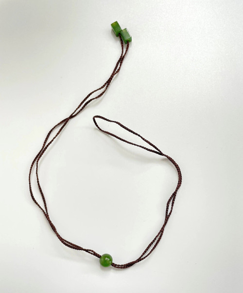 Natural Brown Cord with Jade Beads