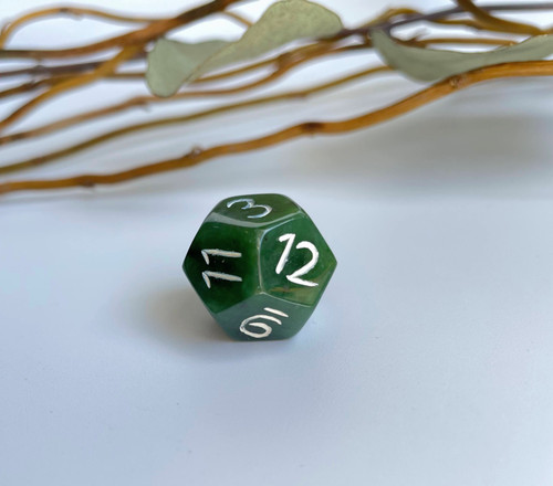 Natural Nephrite Jade Die - D12