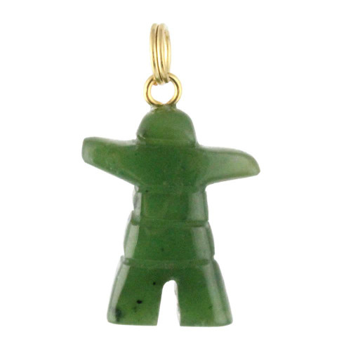 Natural Jade Inuksuk Charm 18mm