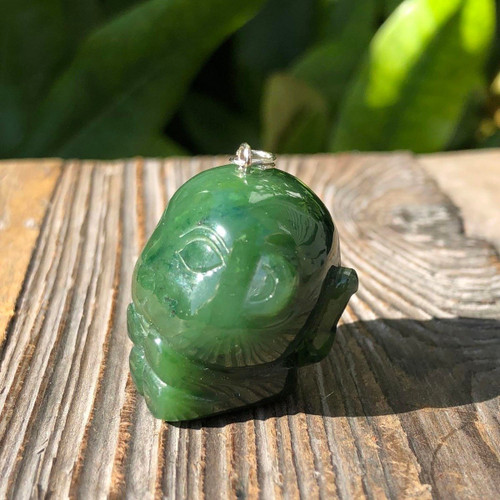 Natural Jade Cartoon Monkey Charm 25mm