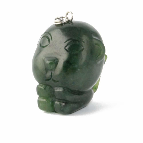 Natural Jade Cartoon Monkey Charm 25mm