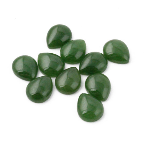 Natural Nephrite Jade Pear Cabochon 9x11mm - Sold Individually