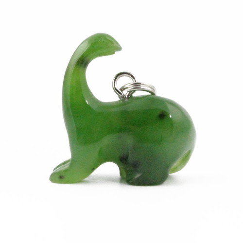 Natural Jade Long Neck Dinosaur Charm 18mm