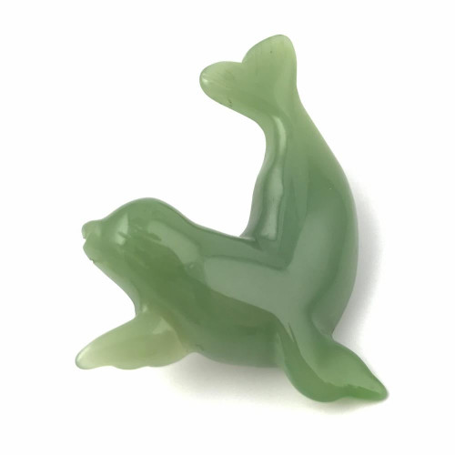 Natural Nephrite Jade Seal Brooch 40mm