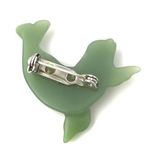 Natural Nephrite Jade Seal Brooch 40mm