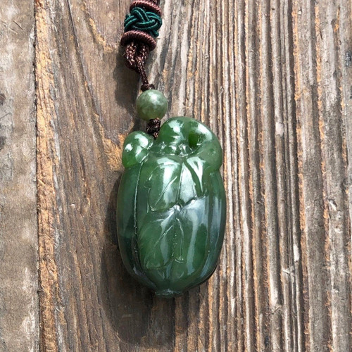 Natural Jade Squash Pendant, 35mm