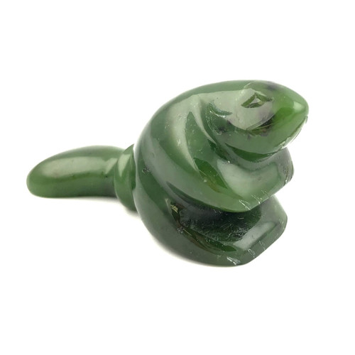 Natural Canadian Nephrite Jade Beaver, 2" Figurine