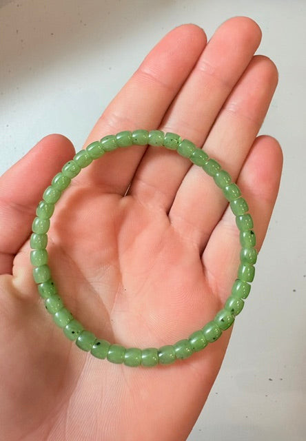 Natural Nephrite Jade Bracelet, 5mm x 4.5mm - 2