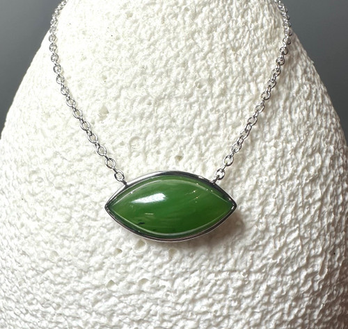 Natural Jade Silver Pendant 20mm