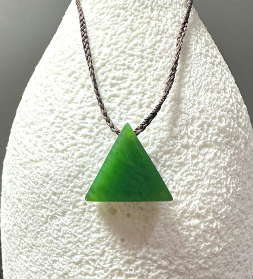 Natural Jade Triangle Pendant 17mm