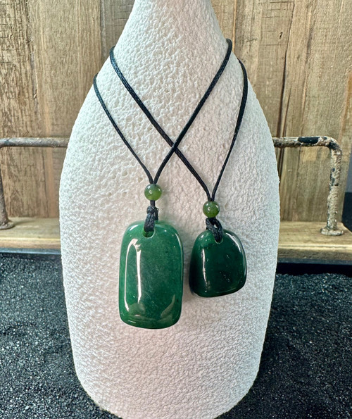 Natural Canadian Nephrite Jade Tumbled Pendant Size Options