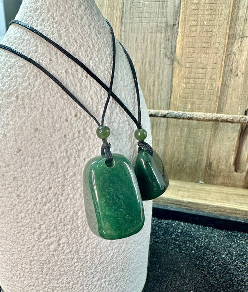 Natural Canadian Nephrite Jade Tumbled Pendant Size Options