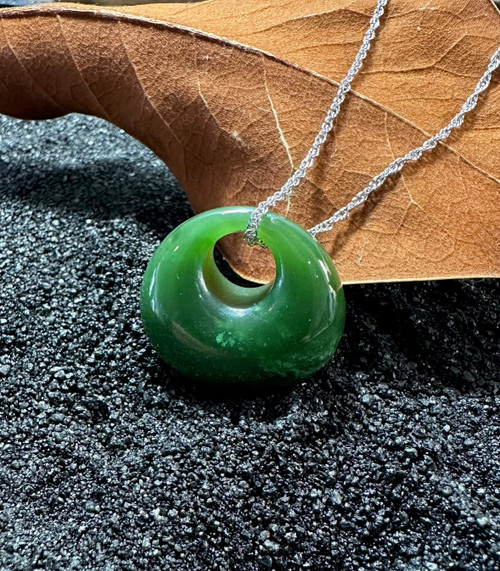 Natural Nephrite Jade Drop Pendant - 25mm