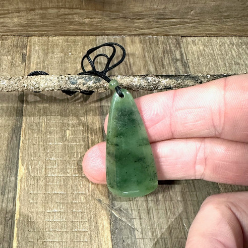 Natural Nephrite Jade Drop Pendant - 1 45mm