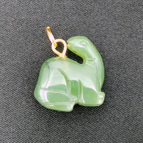 Natural Jade Charm - Dinosaur 15mm