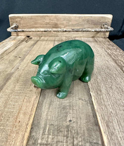 Natural Nephrite Jade Pig Carving - 2 2"