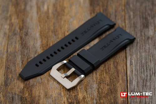 Lum-Tec 24mm Black FKM Rubber Strap with Stainless Steel Buckle