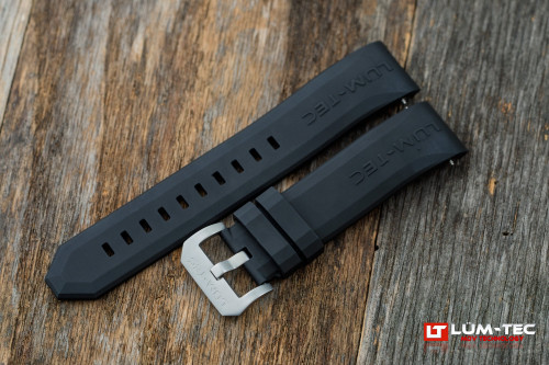 Lum-Tec Combat B 22mm Black FKM Rubber Strap with Stainless Steel Buckle