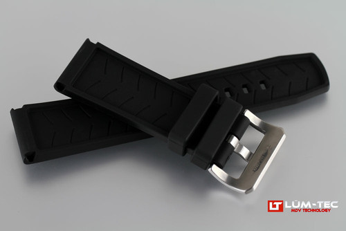Lum-Tec 24mm Black Rubber Strap with Stainless Steel Buckle