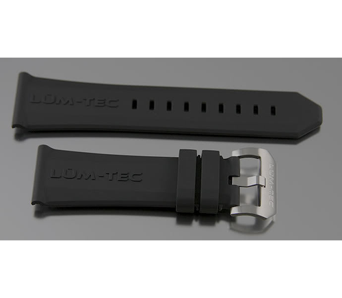 Lum-Tec 24/22mm Original OEM Black Rubber Strap with Stainless Steel Buckle