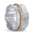 EDEN - Leaf Sterling Silver & 10K Yellow Gold - MeditationRing (Spinner Ring)