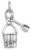 Image of (C) "SAND" Pail with Shovel Charm 925 Sterling Silver