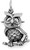 Image of (C) Oxidized Owl Charm 925 Sterling Silver
