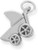 Image of (C) Small Baby Carriage Charm 925 Sterling Silver