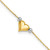 Image of 10" 14K Yellow & White Gold Polished Puffed Heart with Beads Anklet