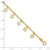 Image of 10" 14K Yellow Gold Polished & Textured Star Anklet